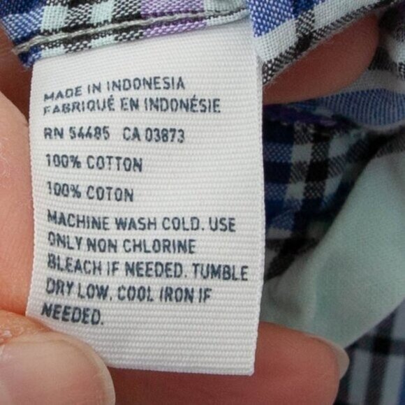 American Eagle Womens Boyfriend‎ Plaid Button Down Shirt Size Large Blue Casual - Picture 7 of 9